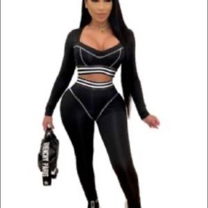 Black Track Suit 2-Piece Set